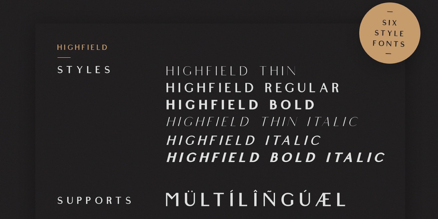 Пример шрифта Highfield Thin